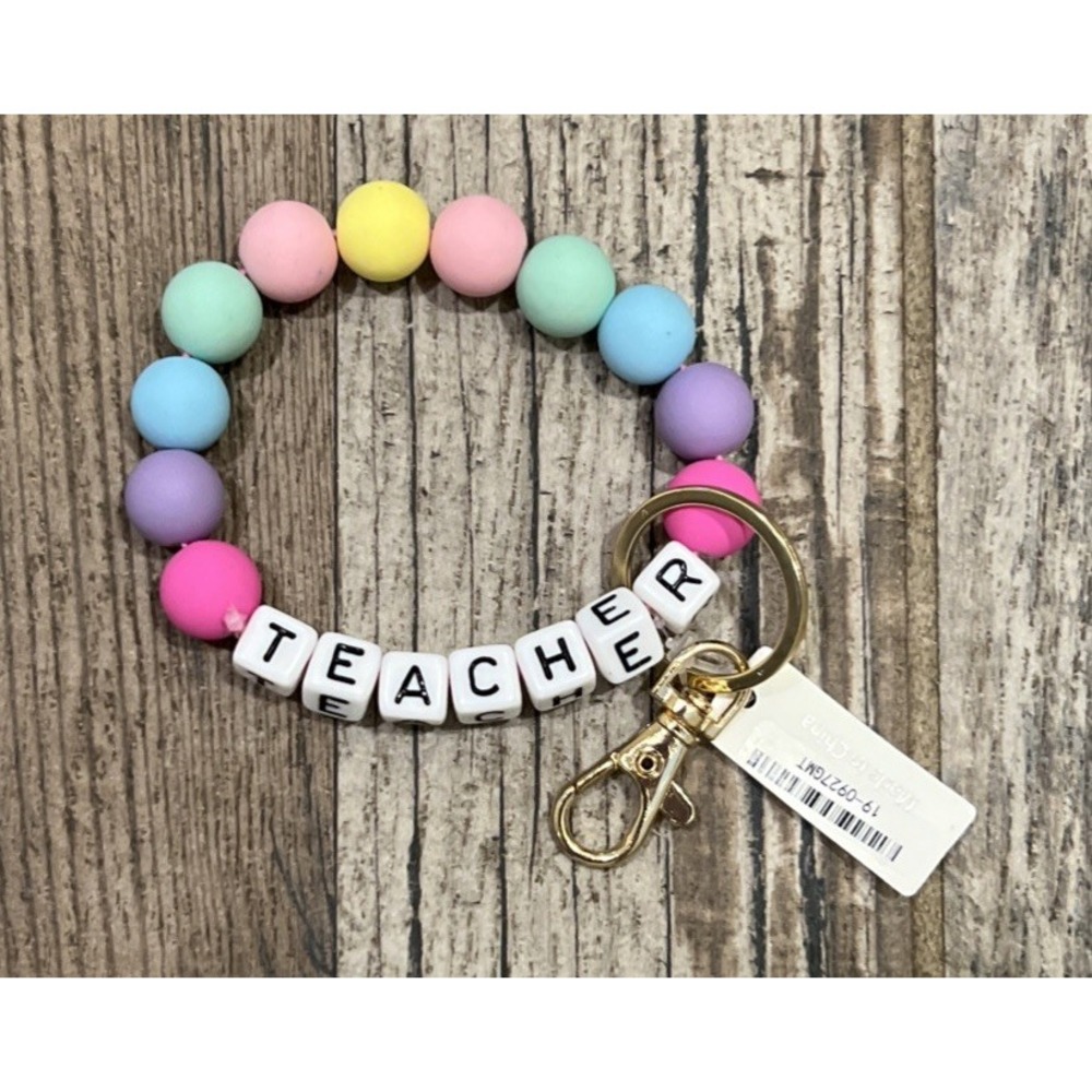 New Viola TEACHER Friendship Bracelet Bead‎ Keychain Wristlet Appreciation Gift